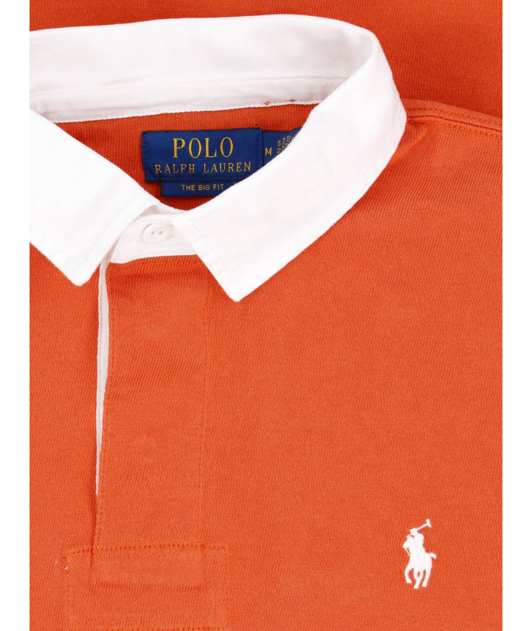 POLO RALPH LAUREN Оранжевое хлопковое поло с длинным рукавом, фото 3