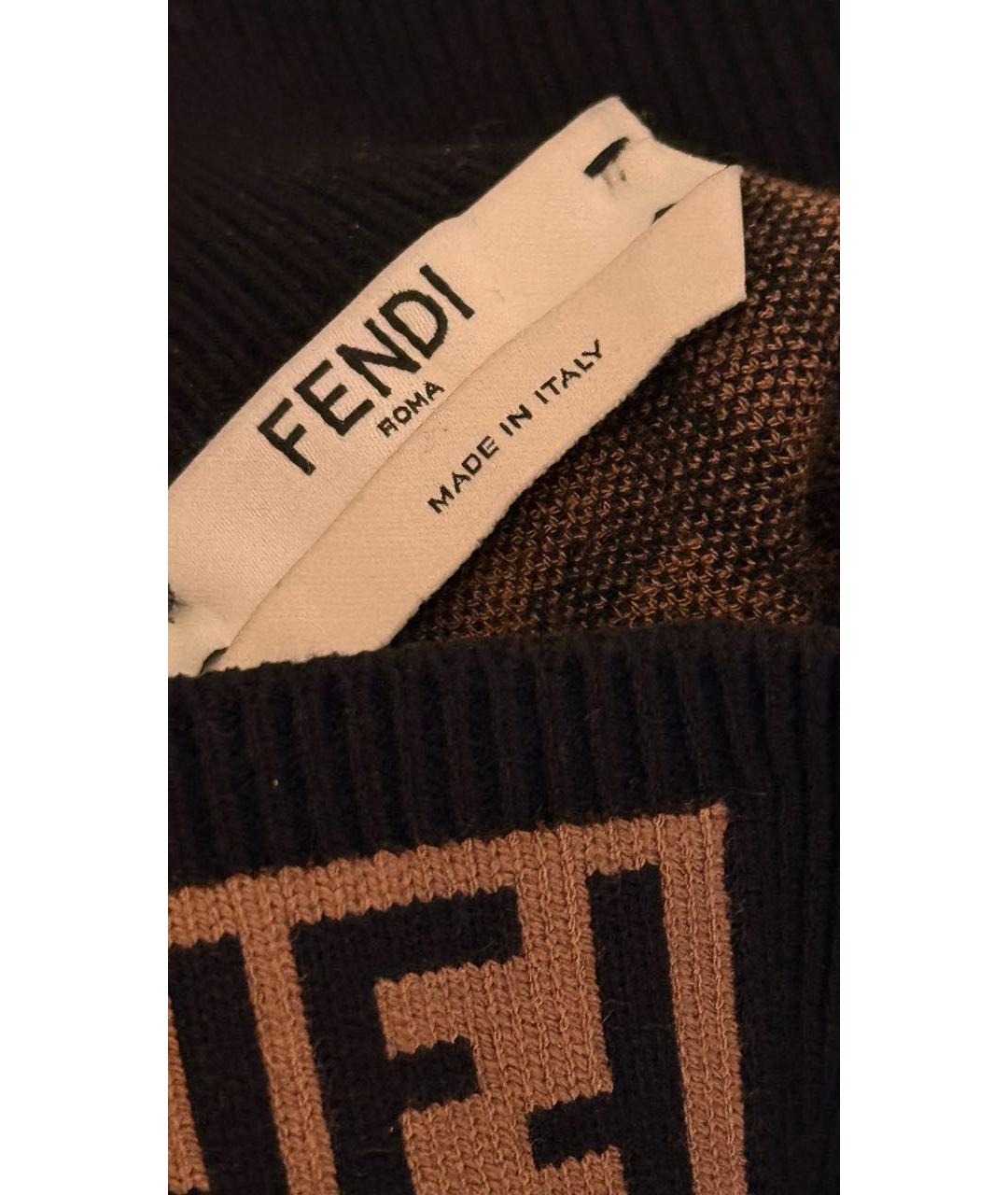 FENDI Коричневая вискозная юбка миди, фото 4