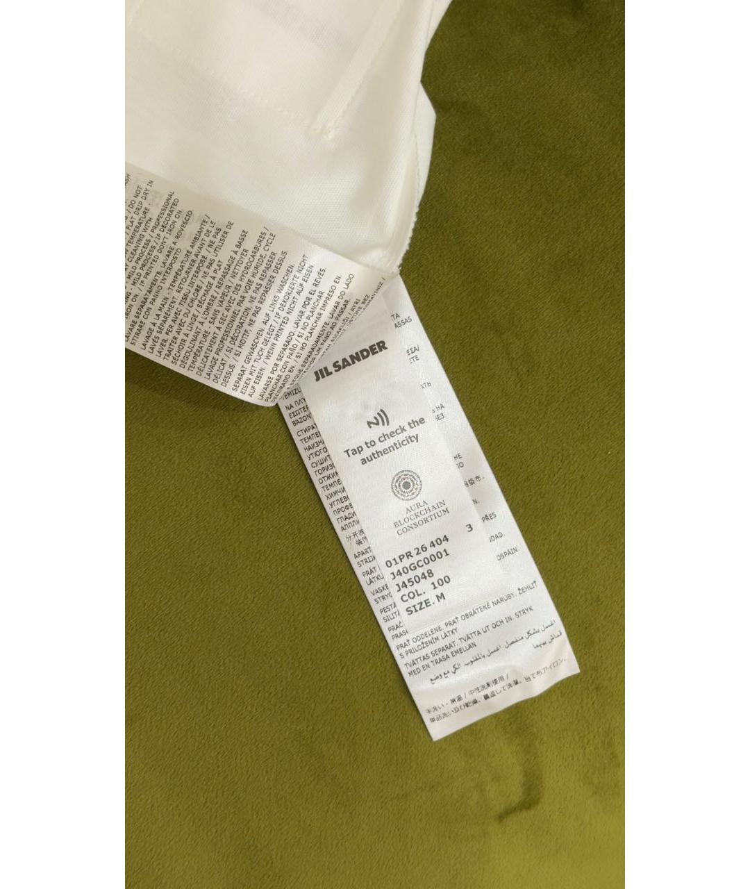 JIL SANDER Белая хлопковая футболка, фото 6