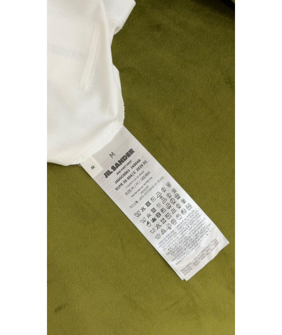 JIL SANDER Белая хлопковая футболка, фото 7