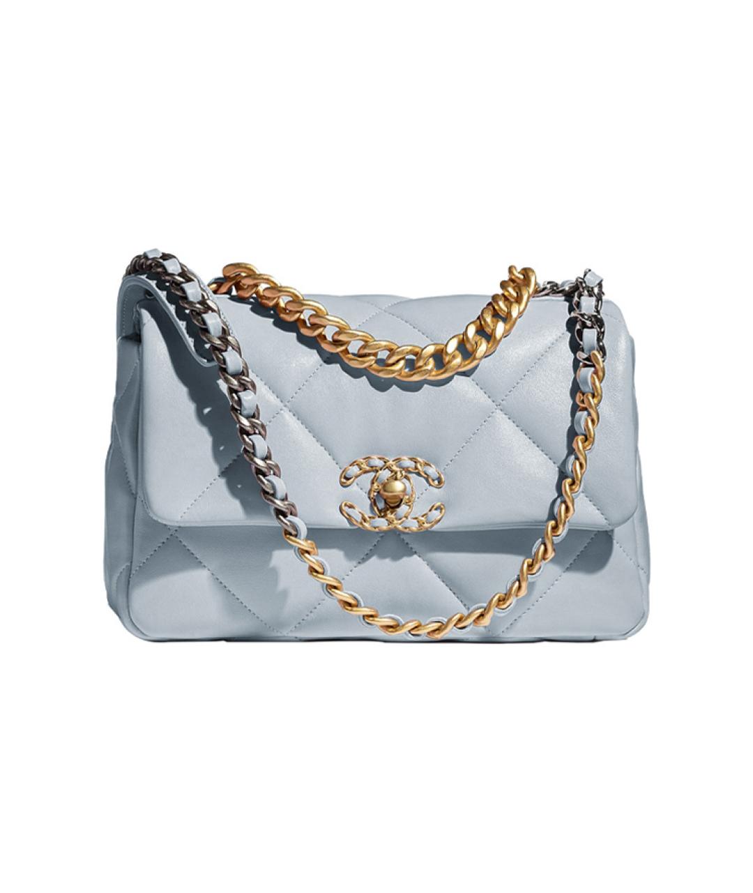CHANEL Голубая кожаная сумка через плечо, фото 1