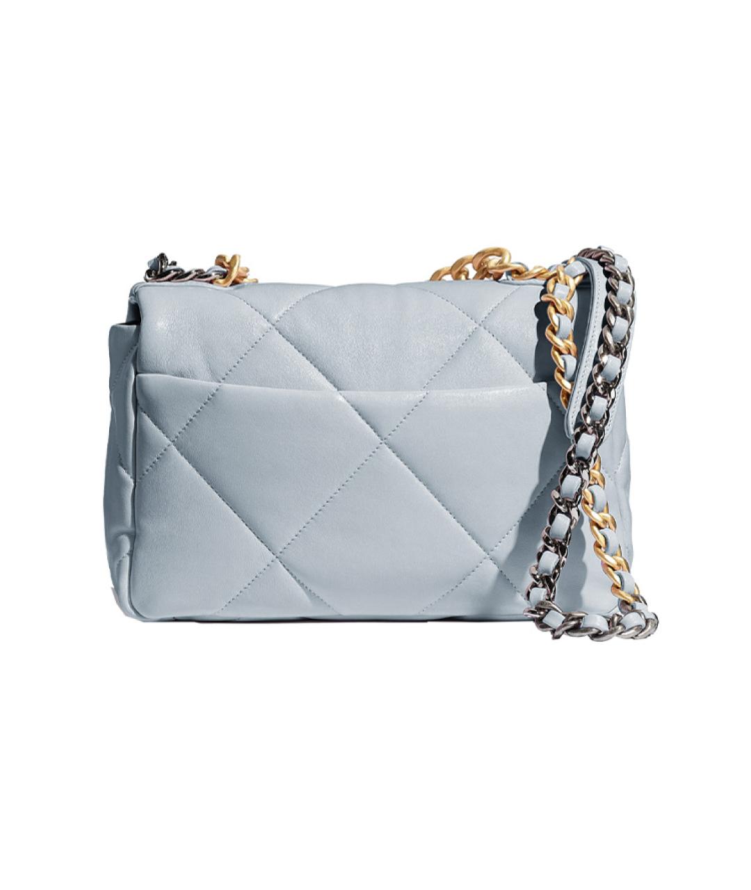 CHANEL Голубая кожаная сумка через плечо, фото 2