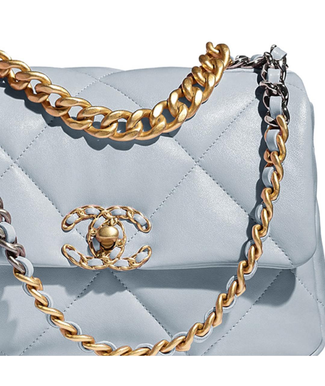 CHANEL Голубая кожаная сумка через плечо, фото 4