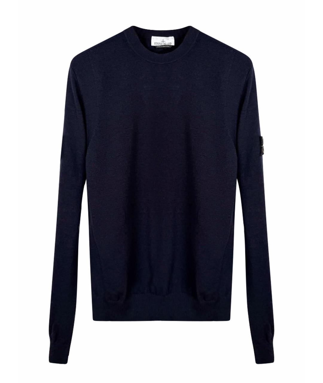 STONE ISLAND Темно-синий шерстяной джемпер / свитер, фото 1