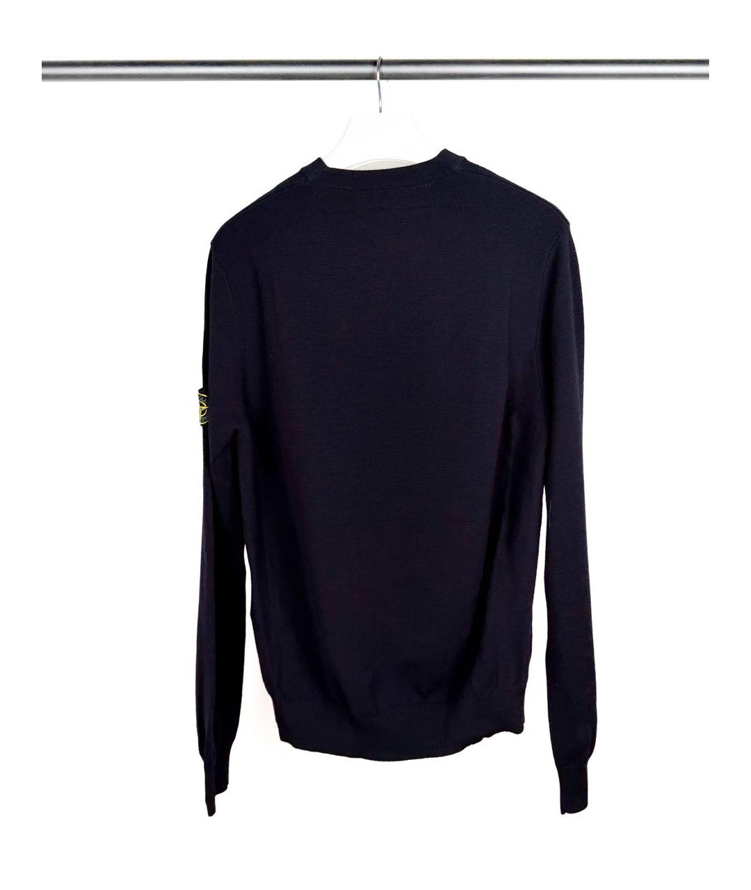 STONE ISLAND Темно-синий шерстяной джемпер / свитер, фото 2