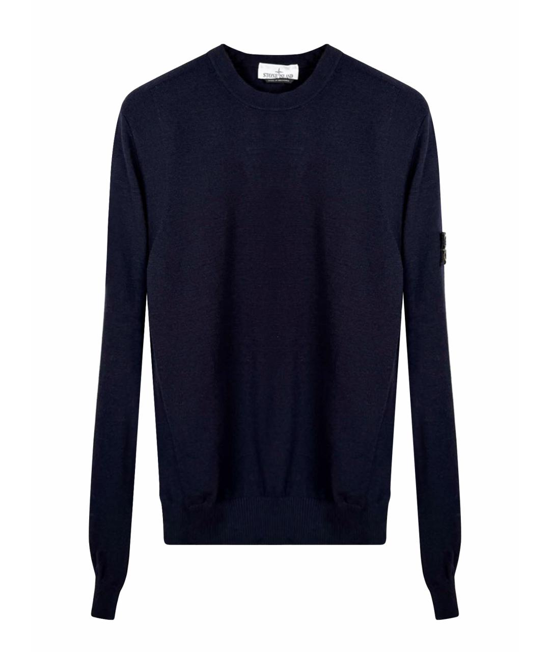 STONE ISLAND Темно-синий шерстяной джемпер / свитер, фото 8