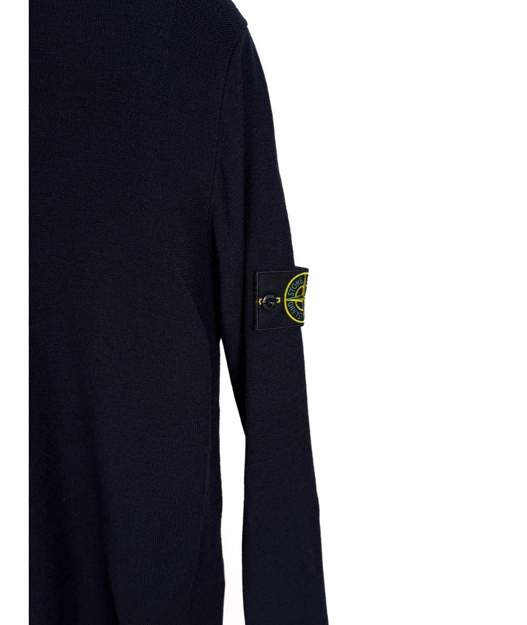 STONE ISLAND Темно-синий шерстяной джемпер / свитер, фото 4