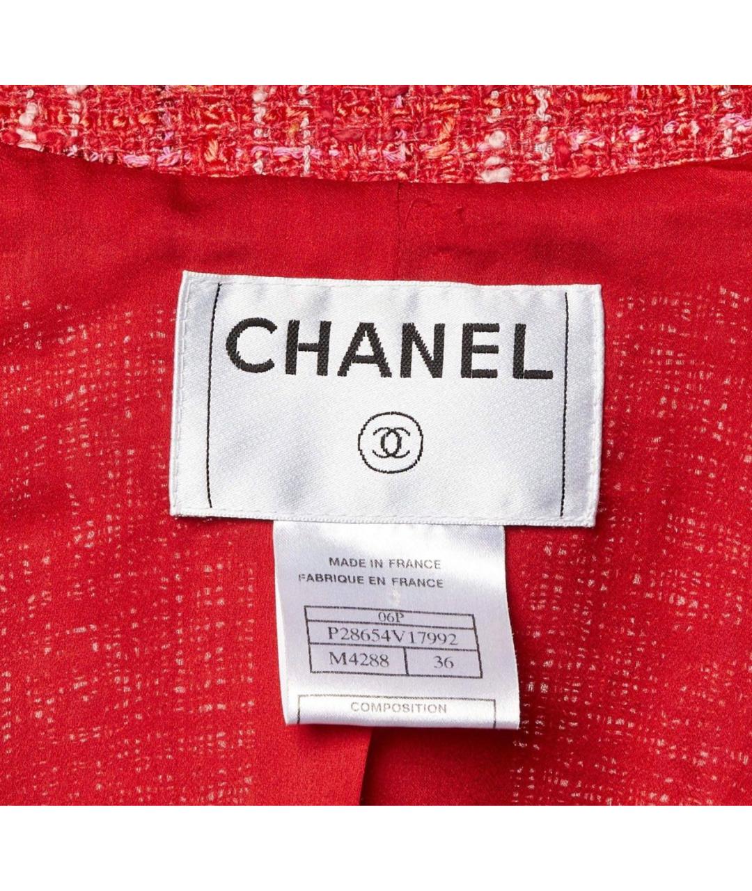CHANEL Красный хлопковый жакет/пиджак, фото 3