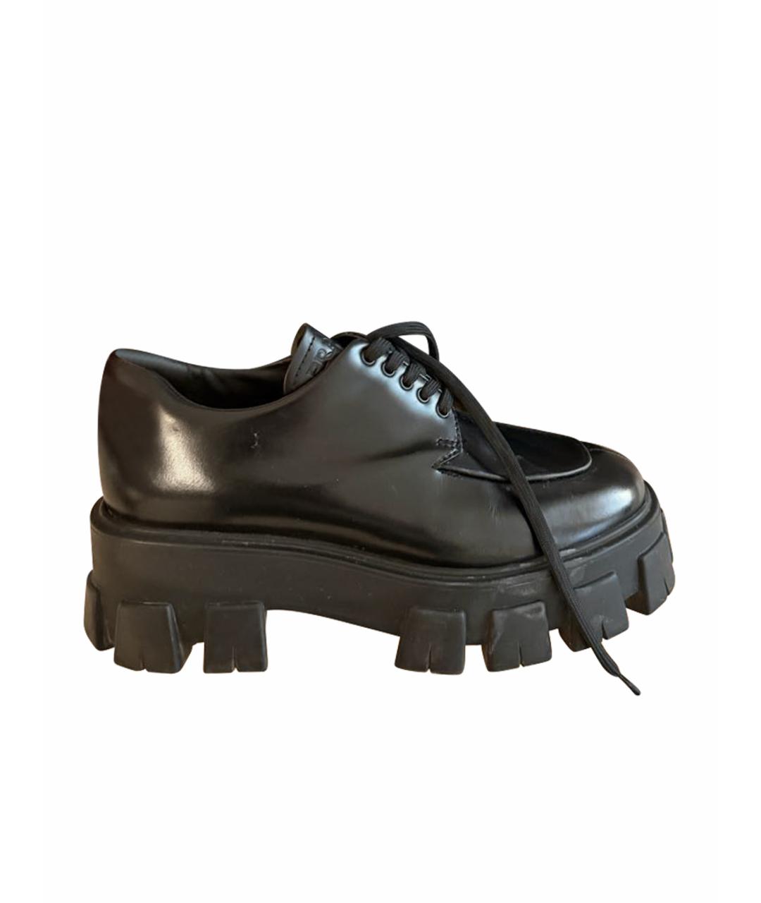 PRADA Черные кожаные брогги и оксфорды, фото 8