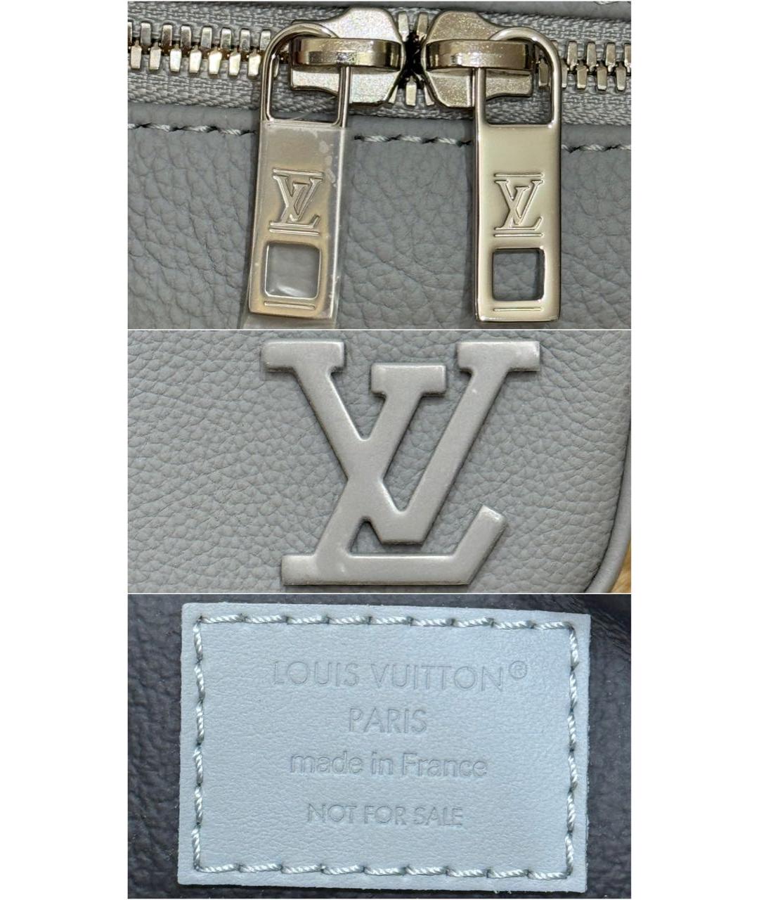 LOUIS VUITTON Серая кожаная барсетка, фото 6