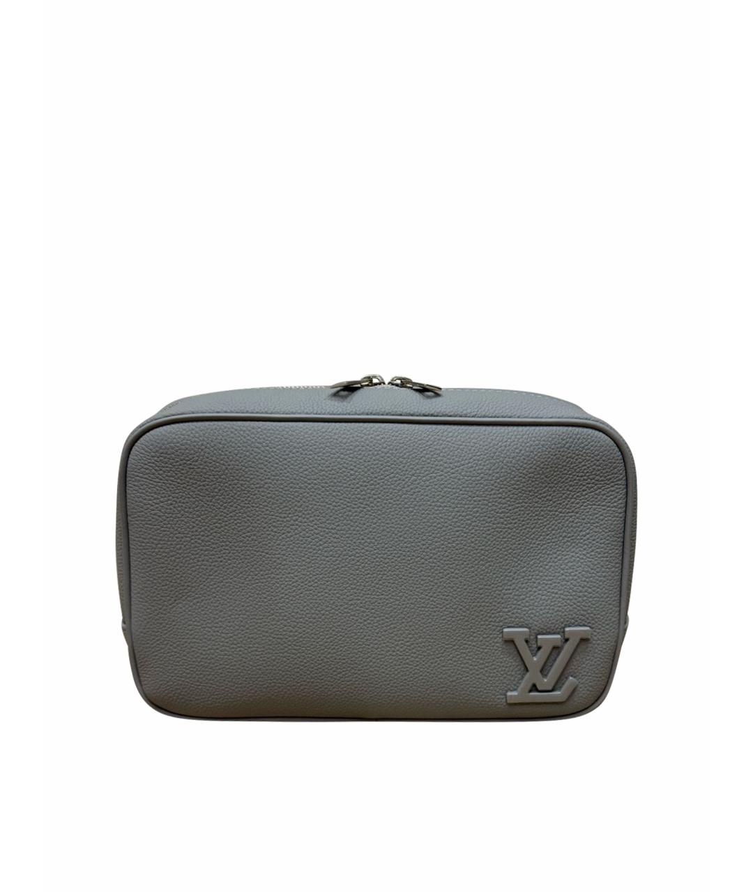 LOUIS VUITTON Серая кожаная косметичка, фото 1