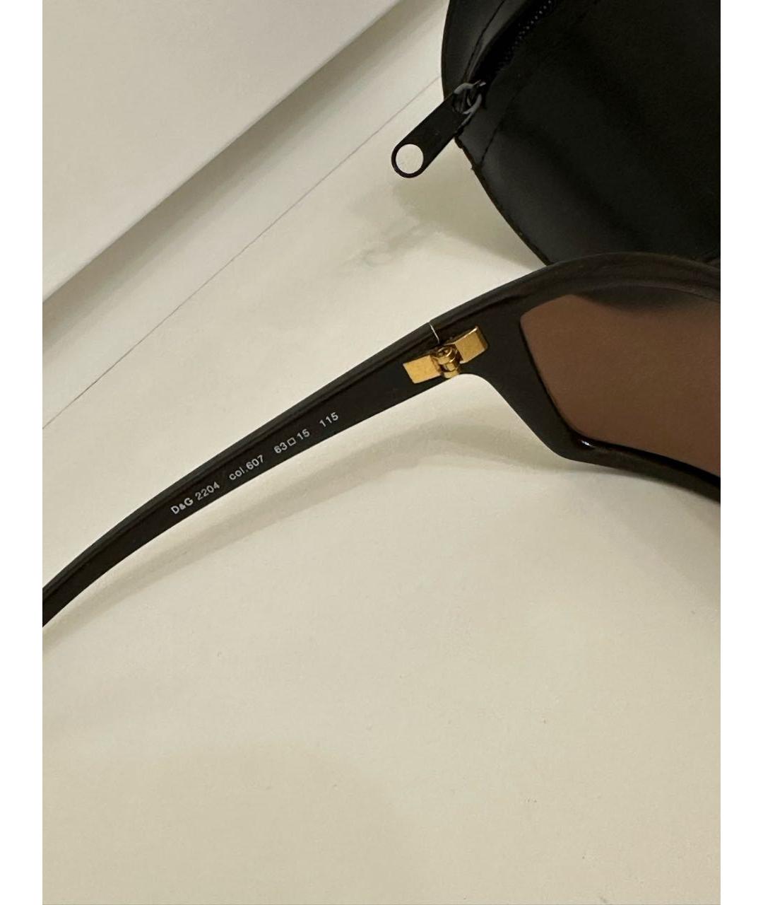 DOLCE&GABBANA Коричневые пластиковые солнцезащитные очки, фото 3