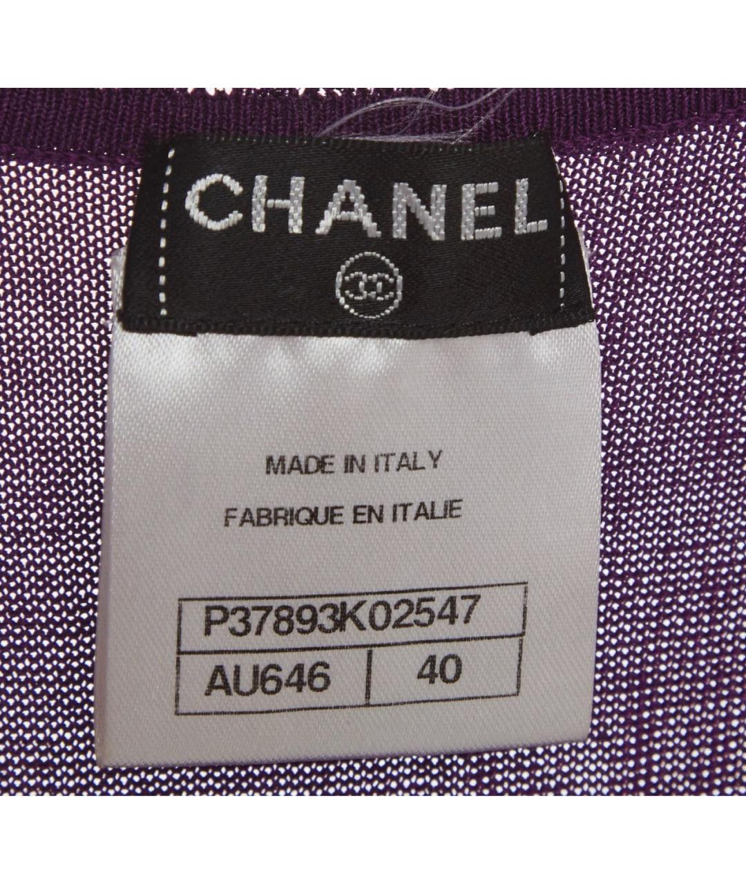 CHANEL Фиолетовое хлопковое повседневное платье, фото 3