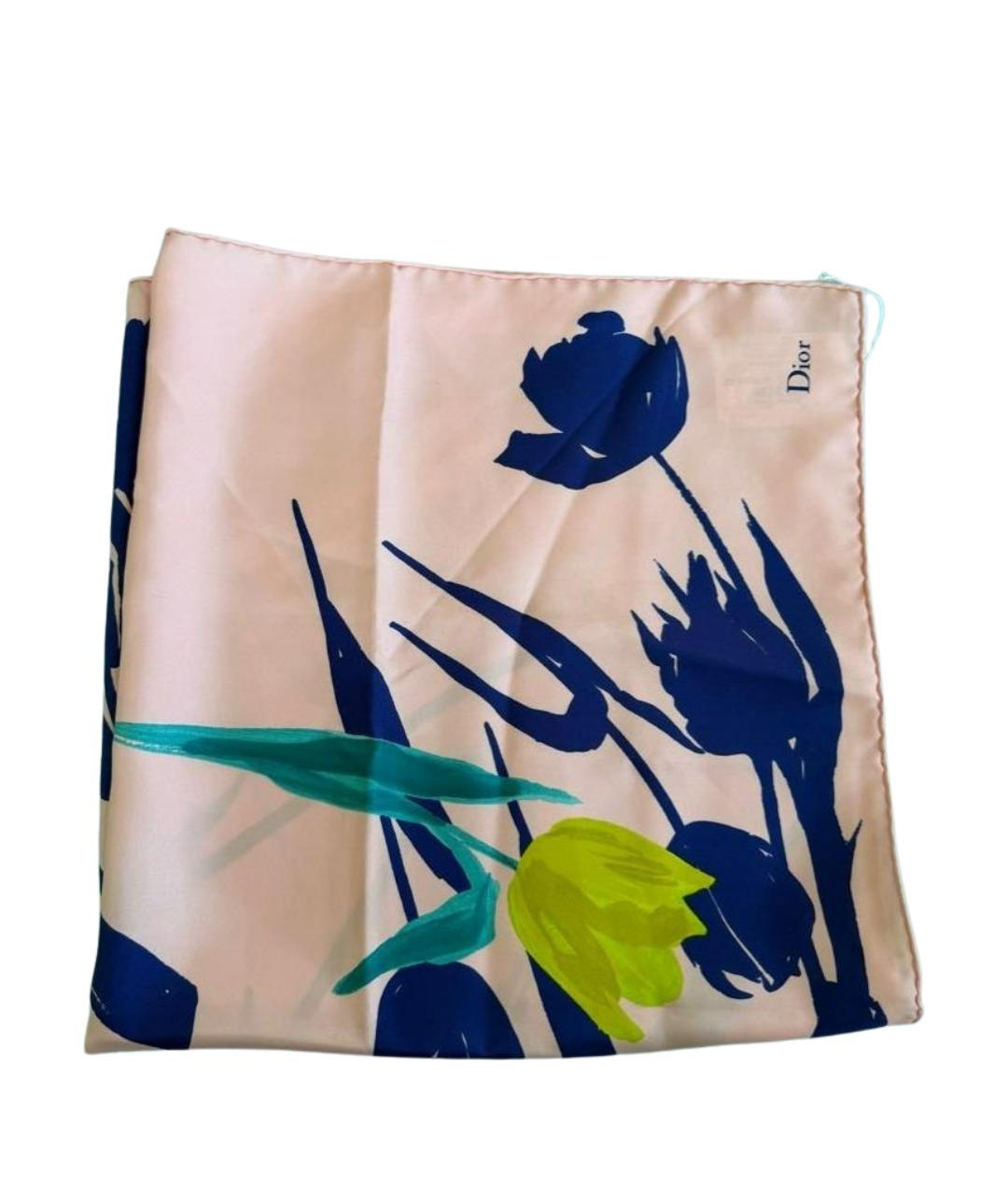 CHRISTIAN DIOR Розовый шелковый платок, фото 1