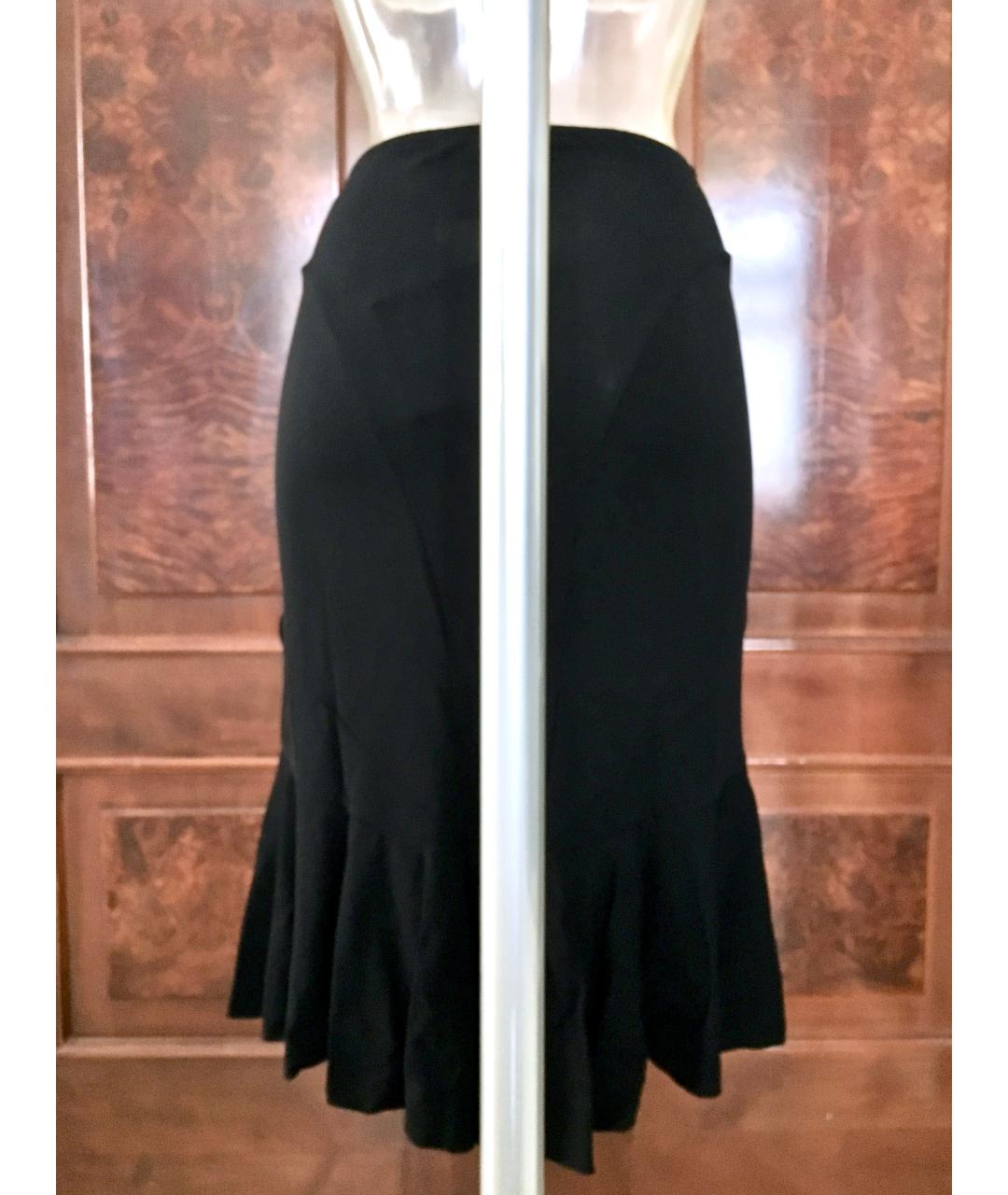ANGELO MARANI Черная вискозная юбка миди, фото 3