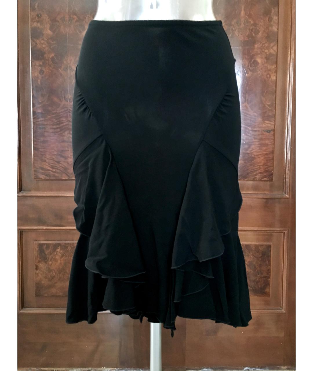 ANGELO MARANI Черная вискозная юбка миди, фото 2