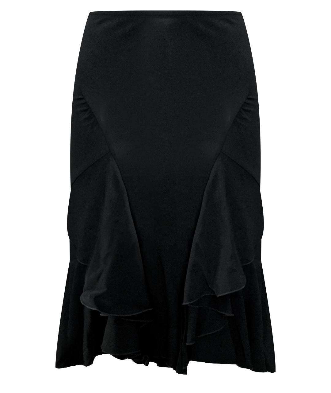 ANGELO MARANI Черная вискозная юбка миди, фото 1