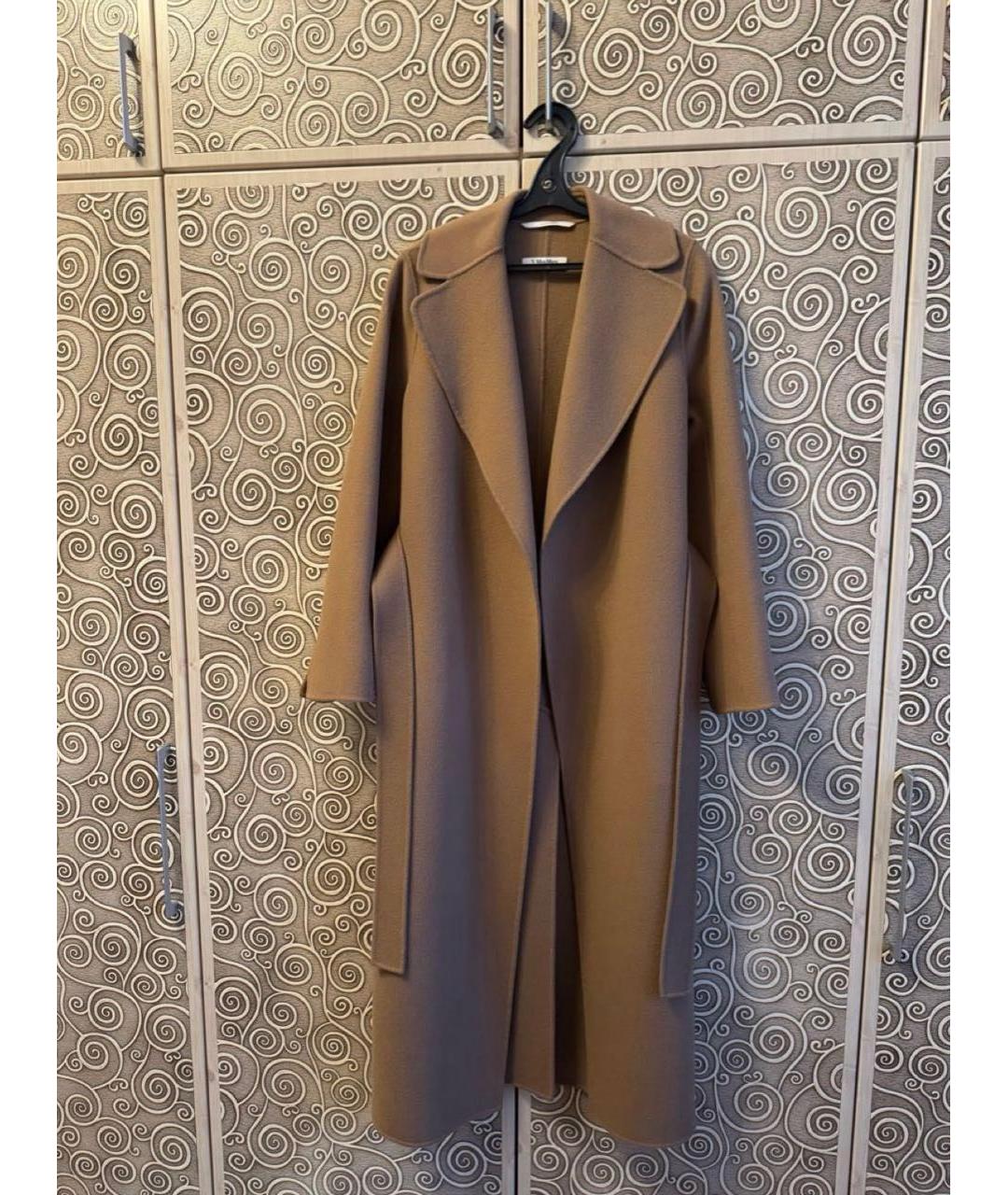 'S MAX MARA Коричневое шерстяное пальто, фото 2