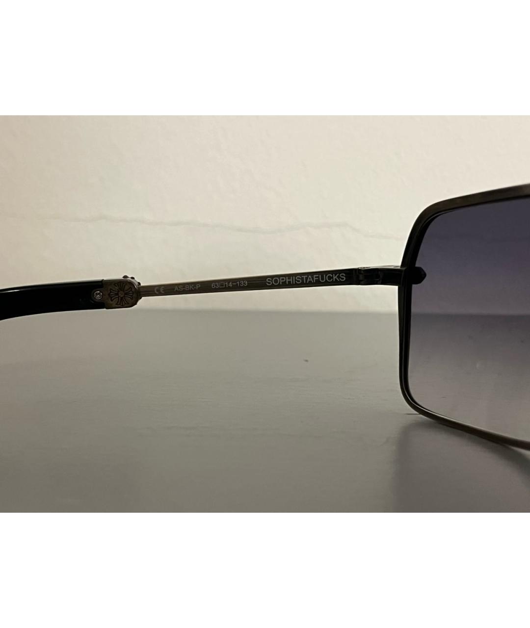 CHROME HEARTS Черные металлические солнцезащитные очки, фото 3