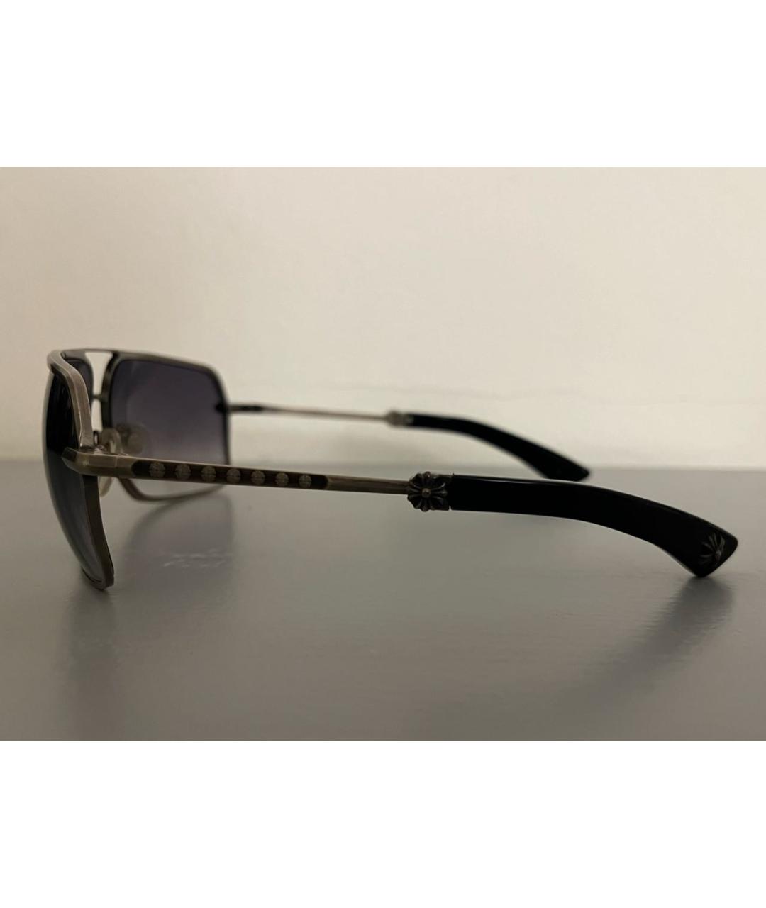 CHROME HEARTS Черные металлические солнцезащитные очки, фото 2