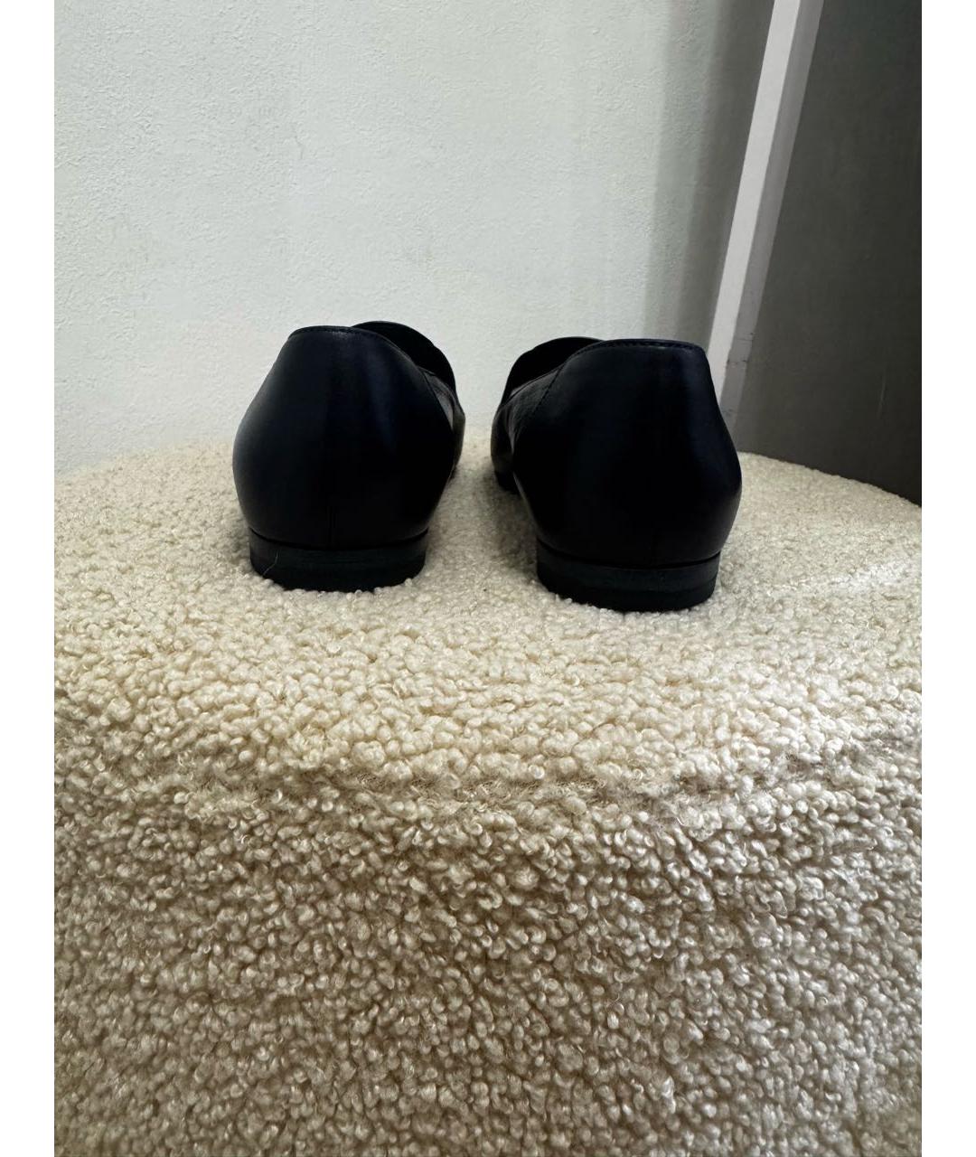 CHANEL Темно-синие кожаные лоферы, фото 4