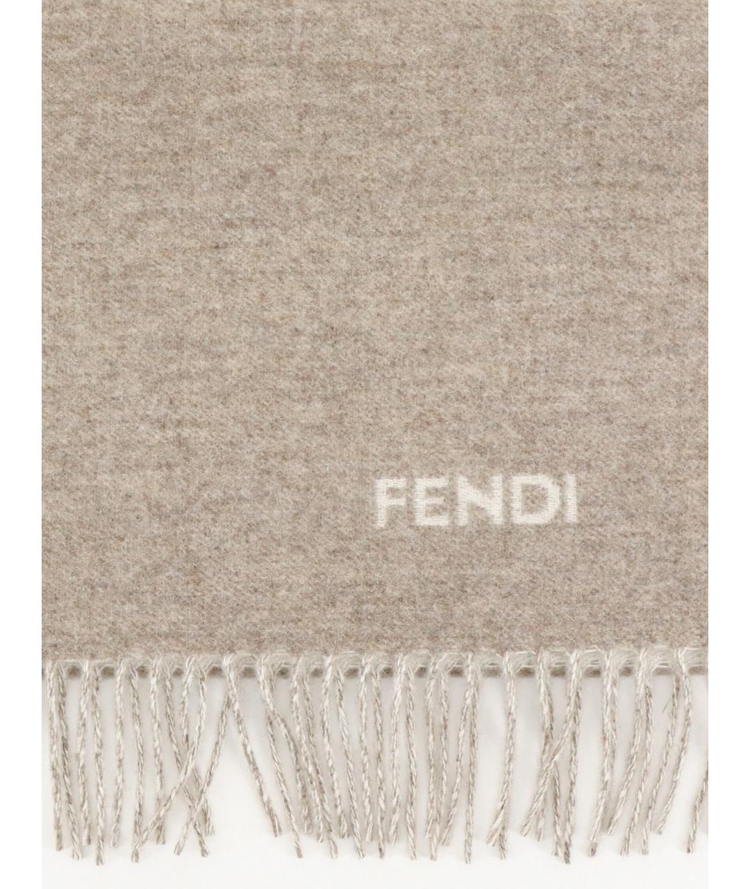 FENDI Бежевый кашемировый шарф, фото 2