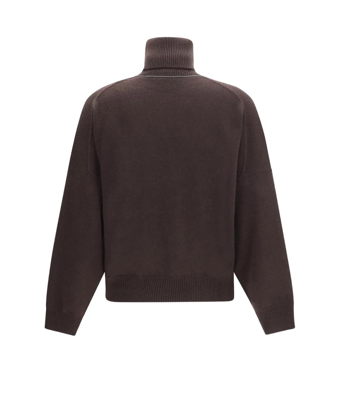 BRUNELLO CUCINELLI Коричневый кашемировый джемпер / свитер, фото 2