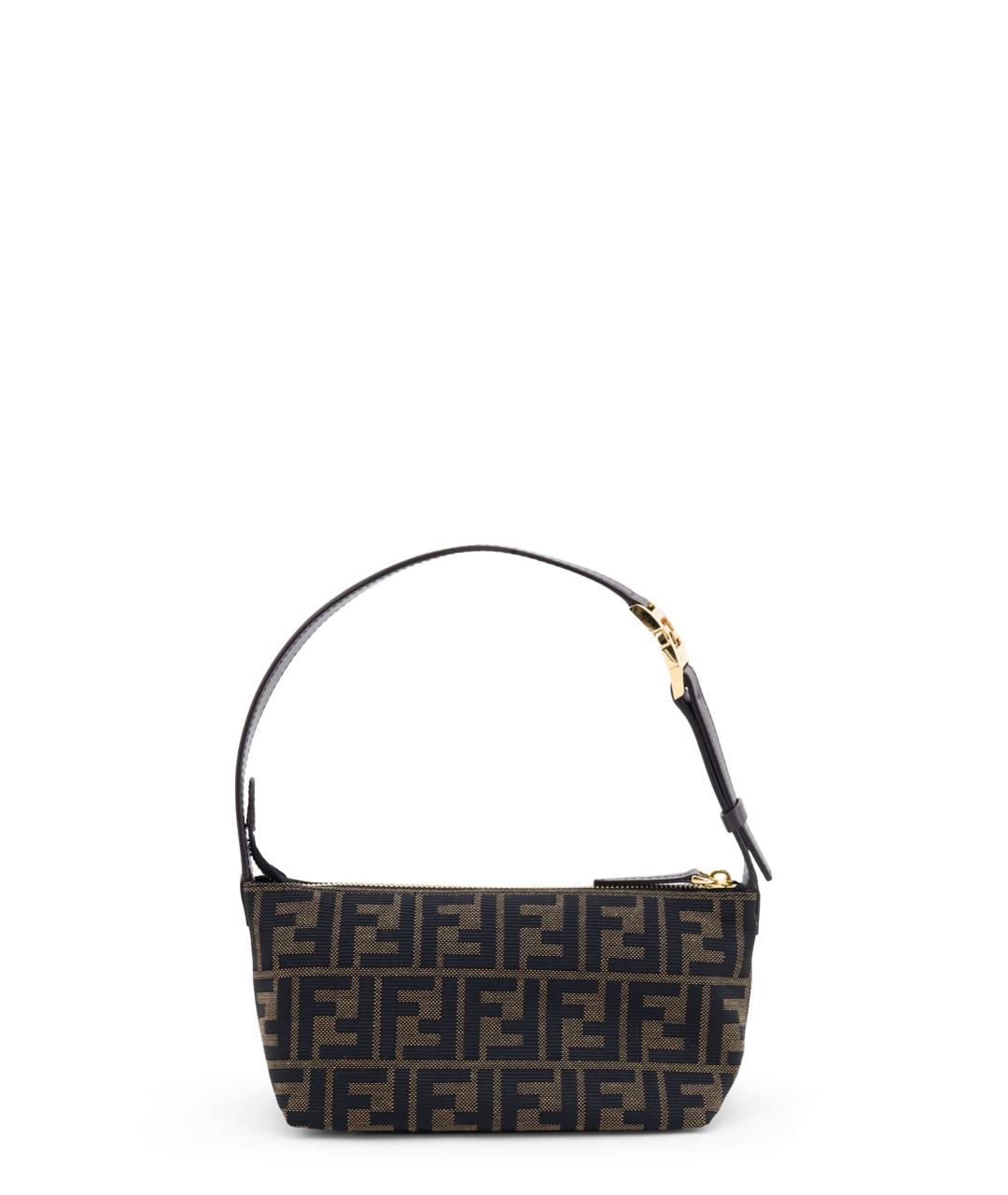 FENDI Коричневая тканевая сумка через плечо, фото 1