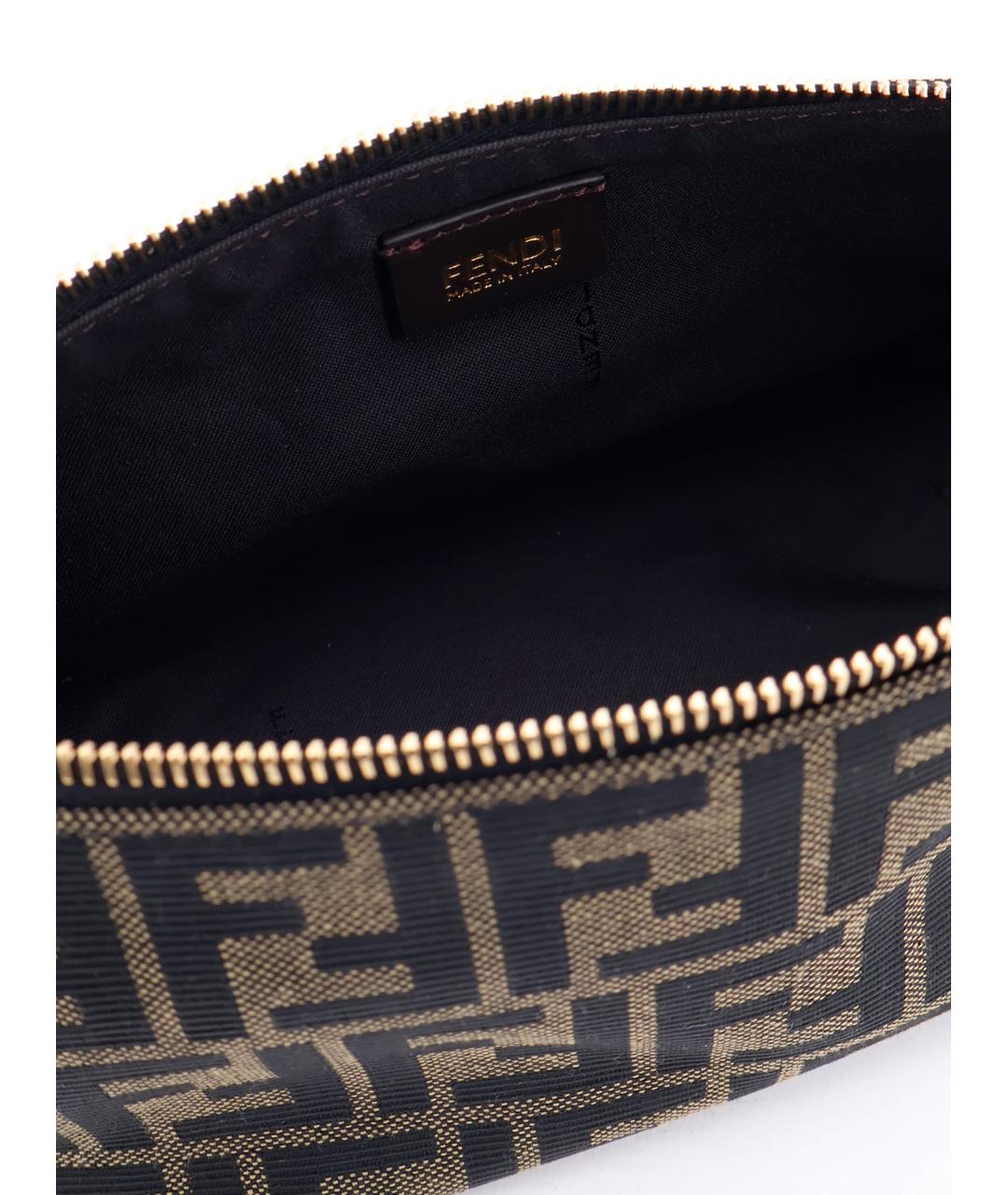 FENDI Коричневая тканевая сумка через плечо, фото 4