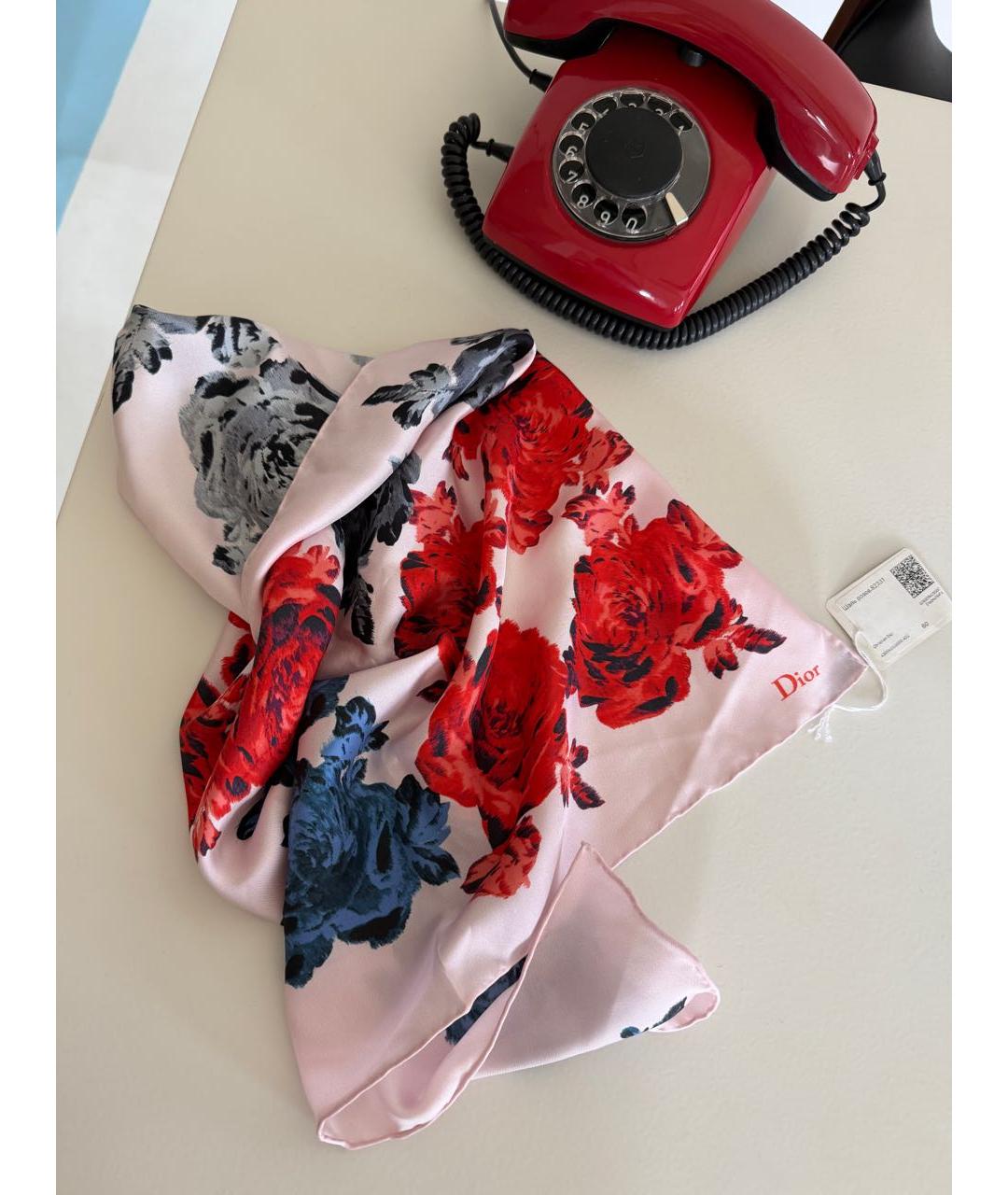 CHRISTIAN DIOR Мульти шелковый платок, фото 8