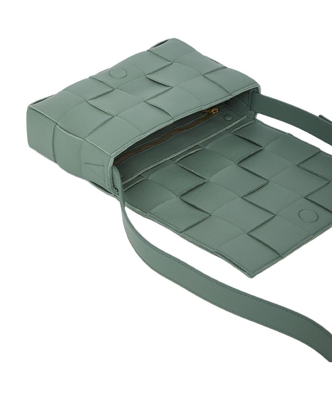 BOTTEGA VENETA Зеленая кожаная сумка через плечо, фото 4