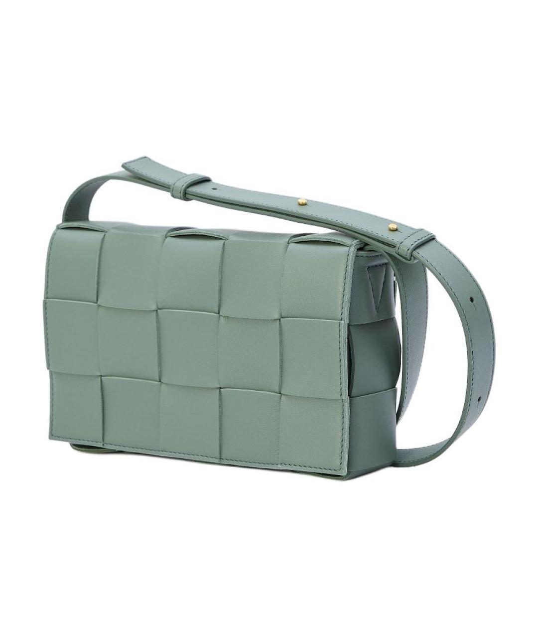BOTTEGA VENETA Зеленая кожаная сумка через плечо, фото 2