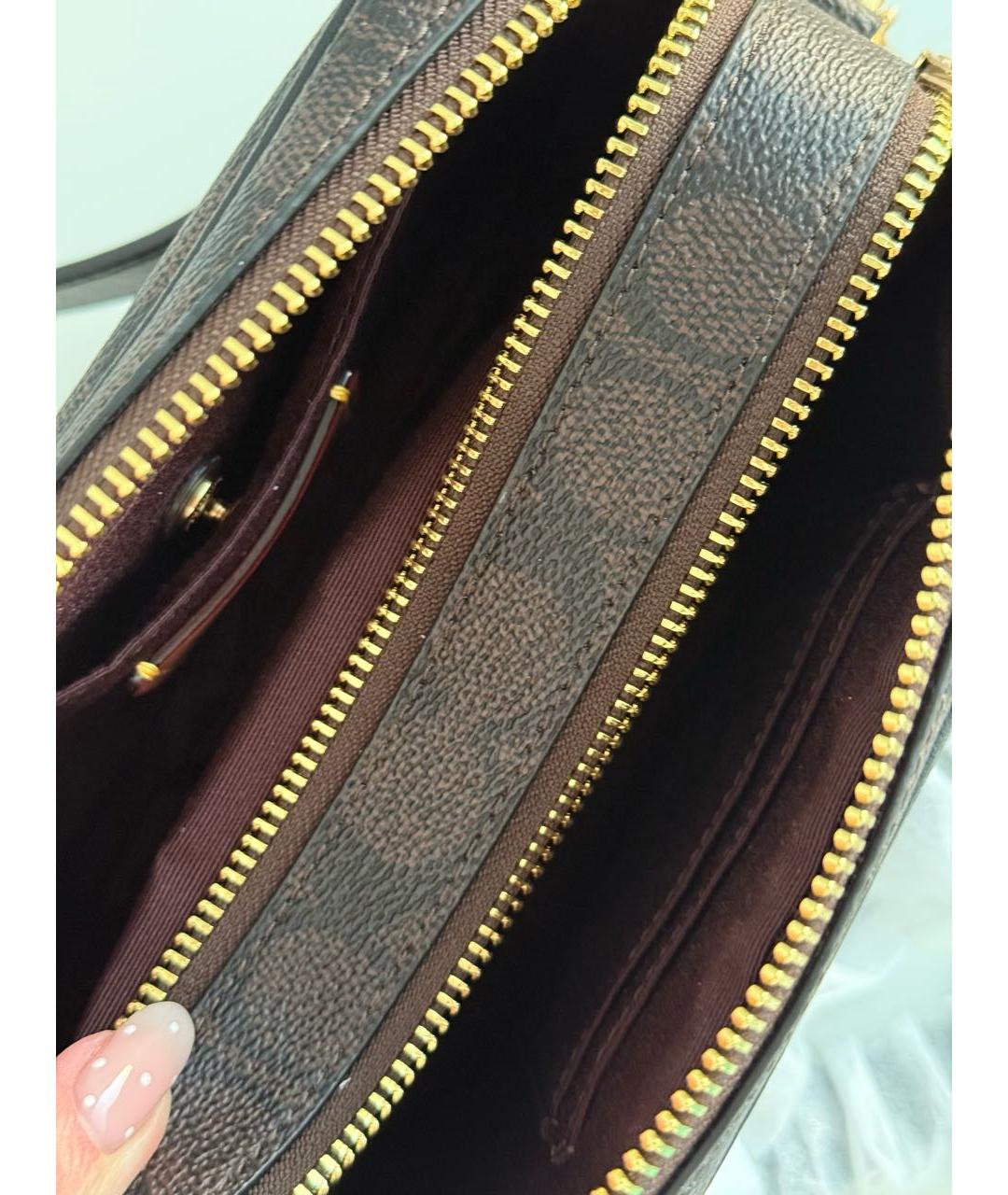 COACH Коричневая сумка через плечо из канвы, фото 4