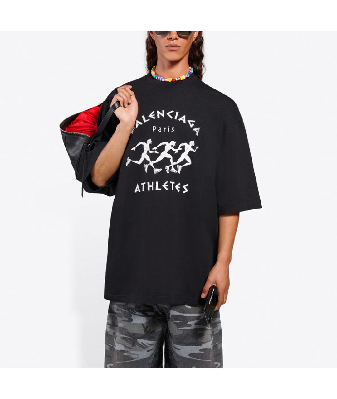 BALENCIAGA Черная футболка, фото 5