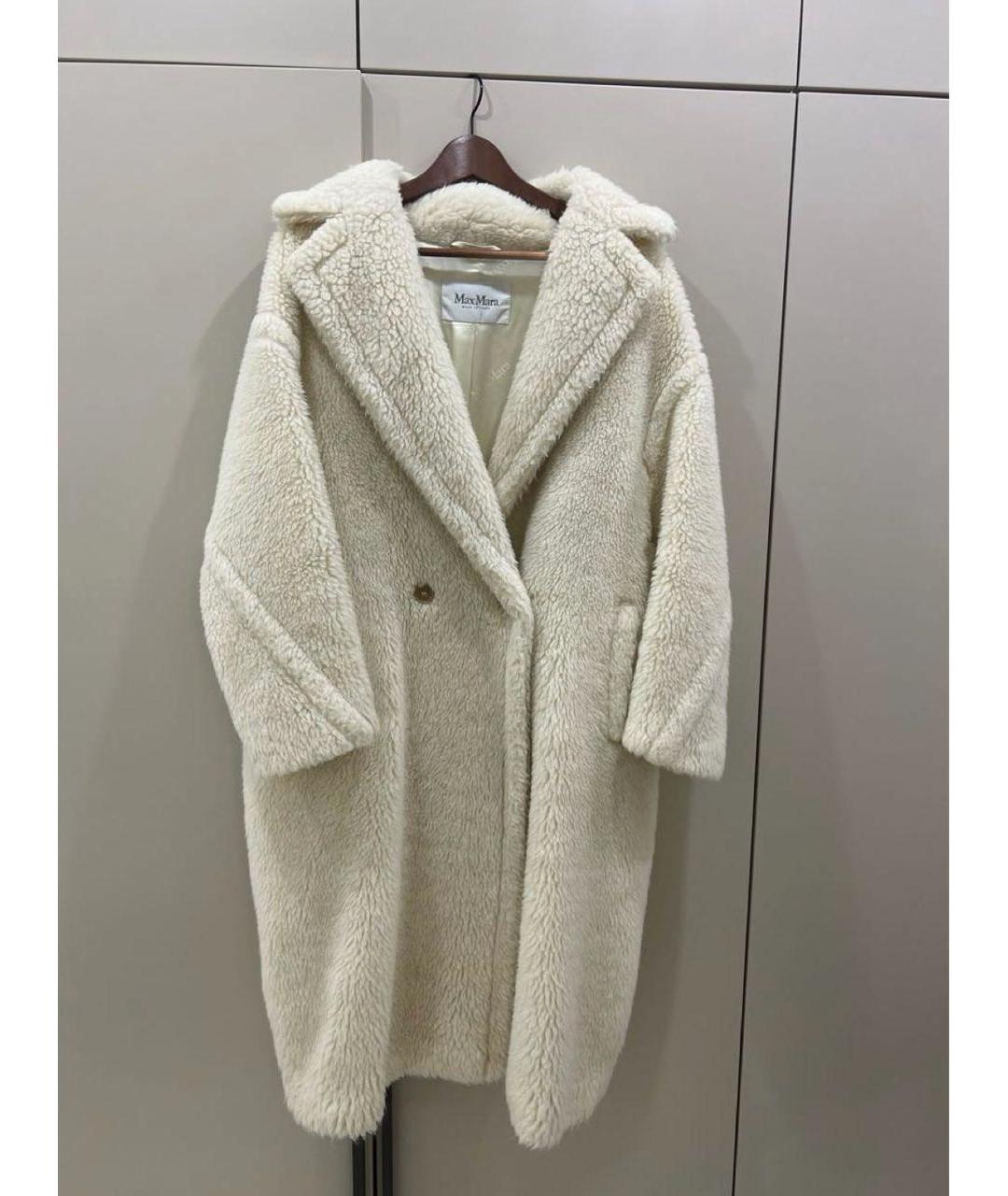 MAX MARA Белая шерстяная шуба, фото 3