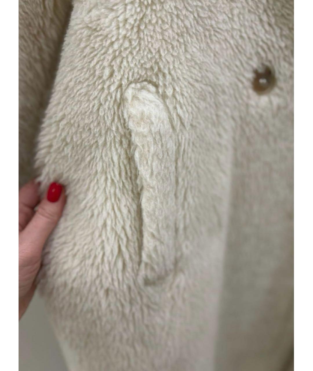 MAX MARA Белая шерстяная шуба, фото 4