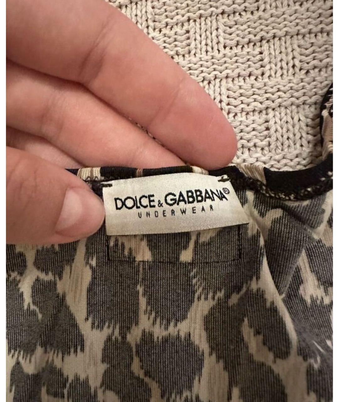 DOLCE&GABBANA Мульти полиэстеровая майка, фото 3