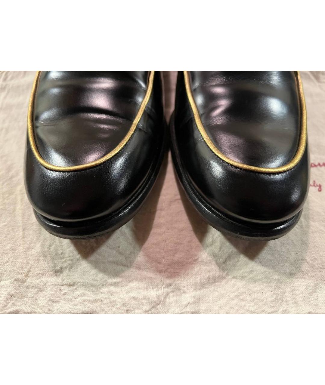 FERRAGAMO Черные кожаные лоферы, фото 3
