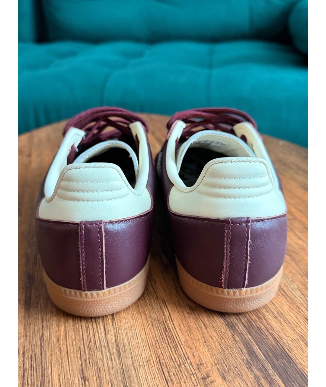 ADIDAS Бордовые кожаные кеды, фото 4
