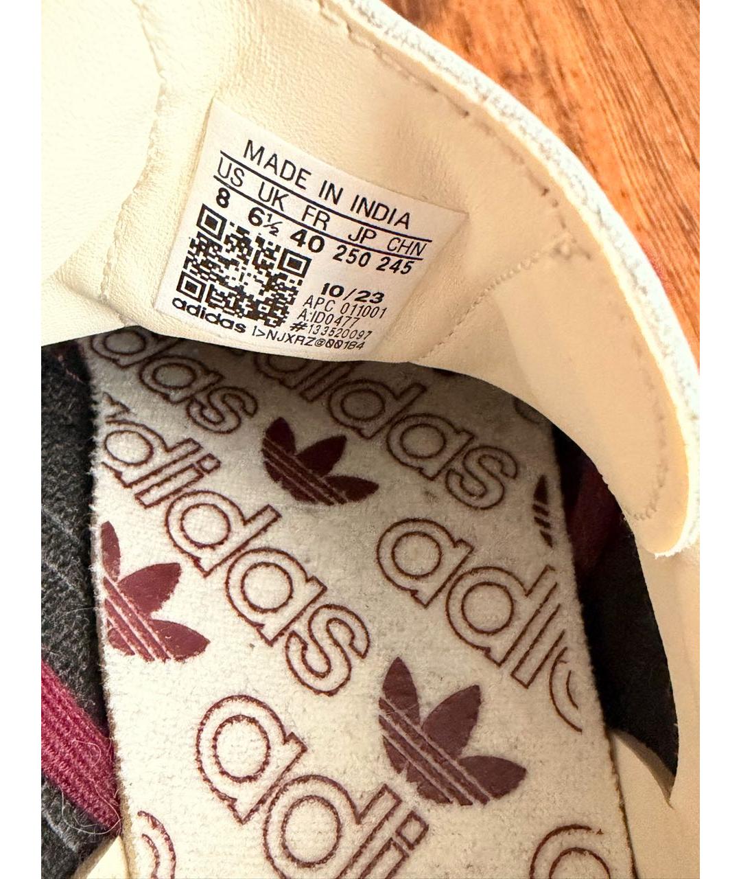 ADIDAS Бордовые кожаные кеды, фото 7