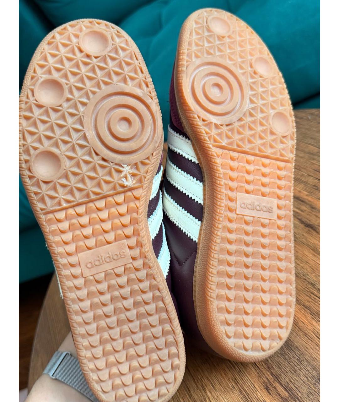 ADIDAS Бордовые кожаные кеды, фото 8