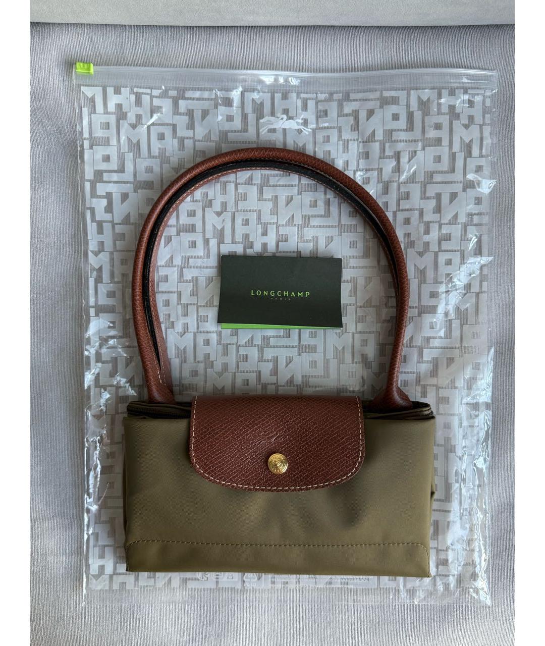 LONGCHAMP Хаки тканевая сумка тоут, фото 5