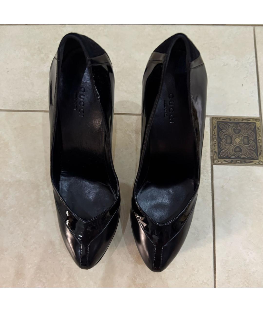 GUCCI Черные кожаные туфли, фото 3