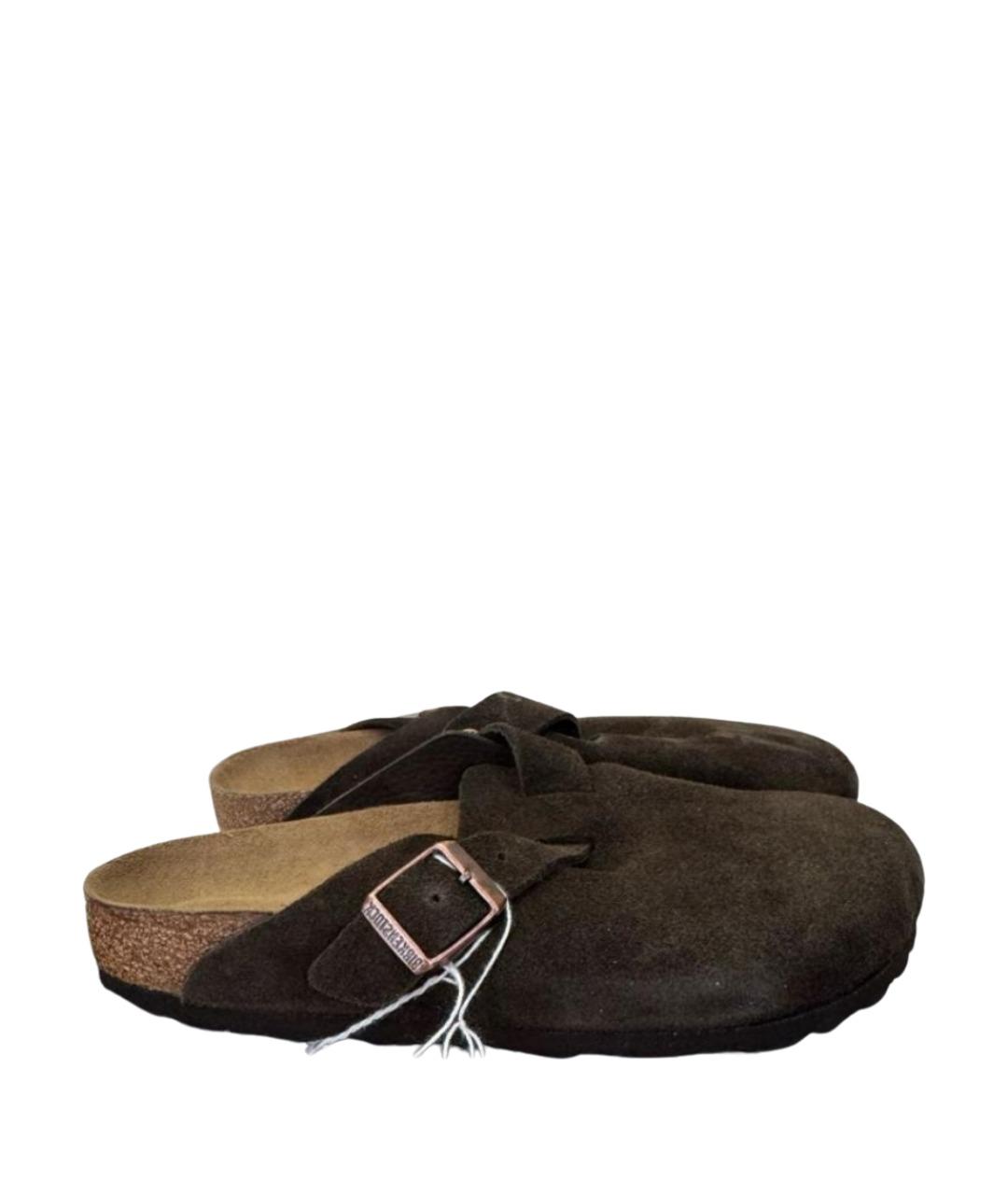 BIRKENSTOCK Коричневые замшевые сабо, фото 1
