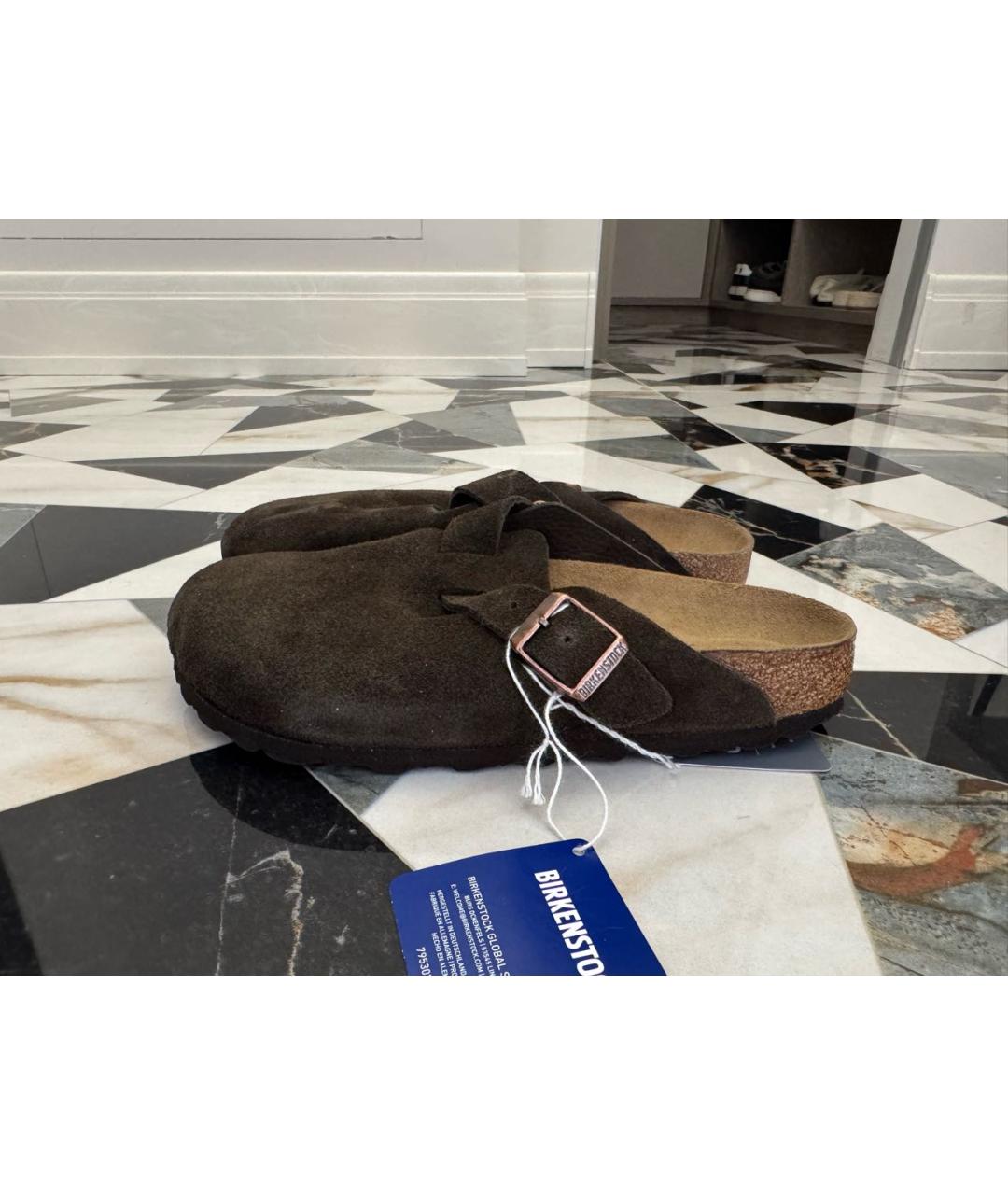 BIRKENSTOCK Коричневые замшевые сабо, фото 4
