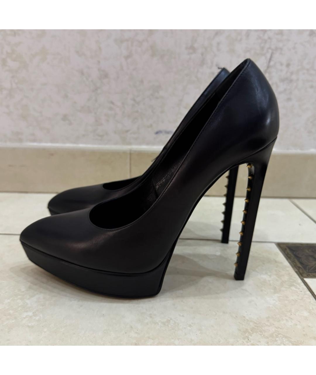 SAINT LAURENT Черные кожаные туфли, фото 8