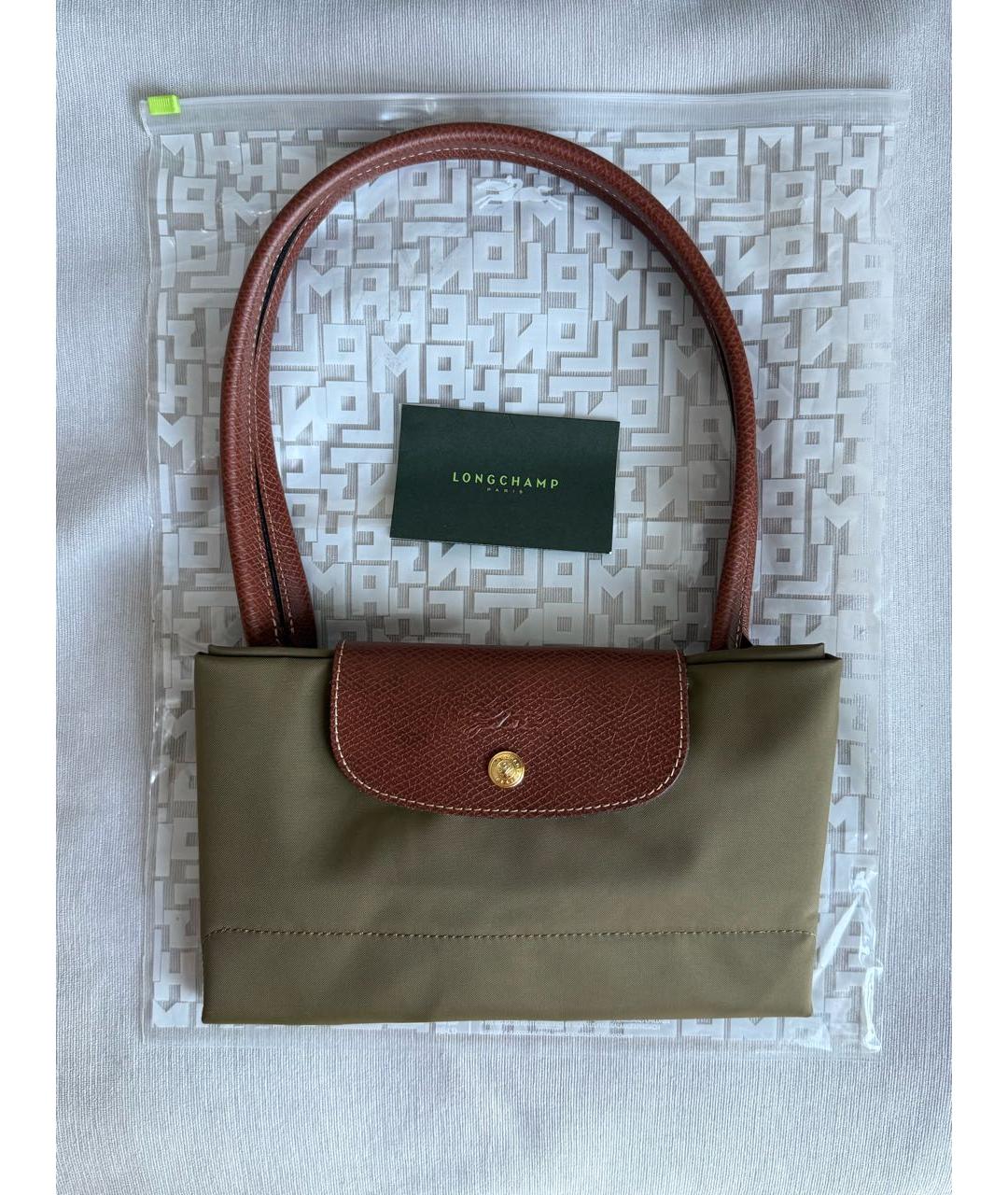 LONGCHAMP Хаки тканевая сумка тоут, фото 4