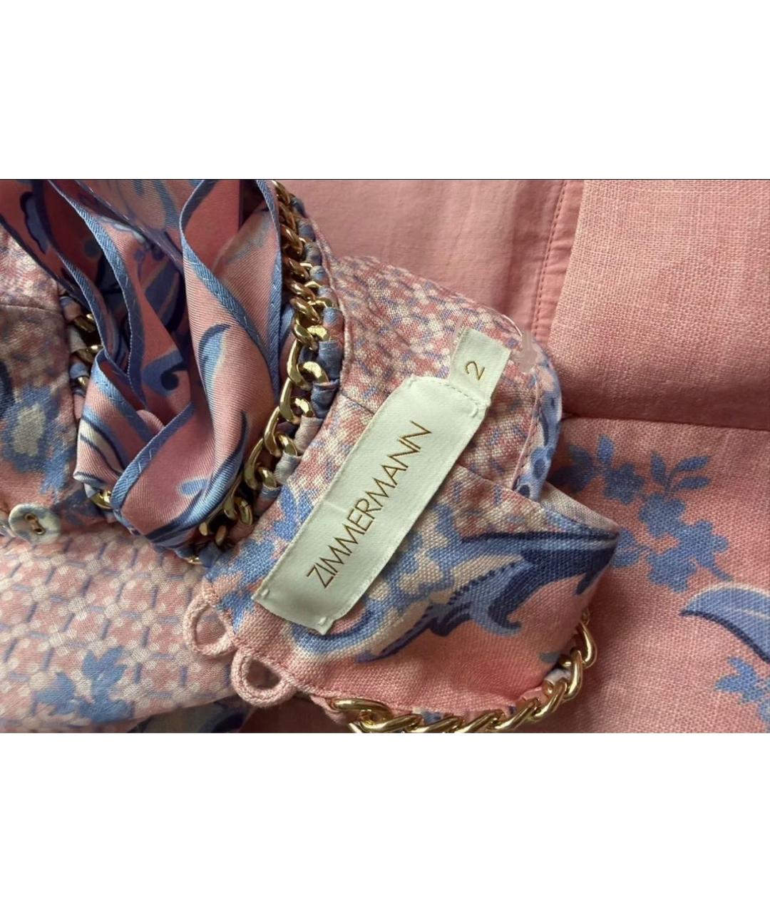 ZIMMERMANN Коралловое шифоновое повседневное платье, фото 3