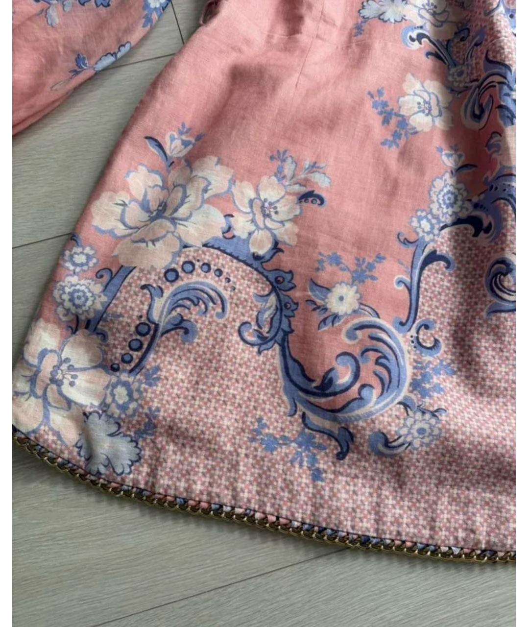 ZIMMERMANN Коралловое шифоновое повседневное платье, фото 4