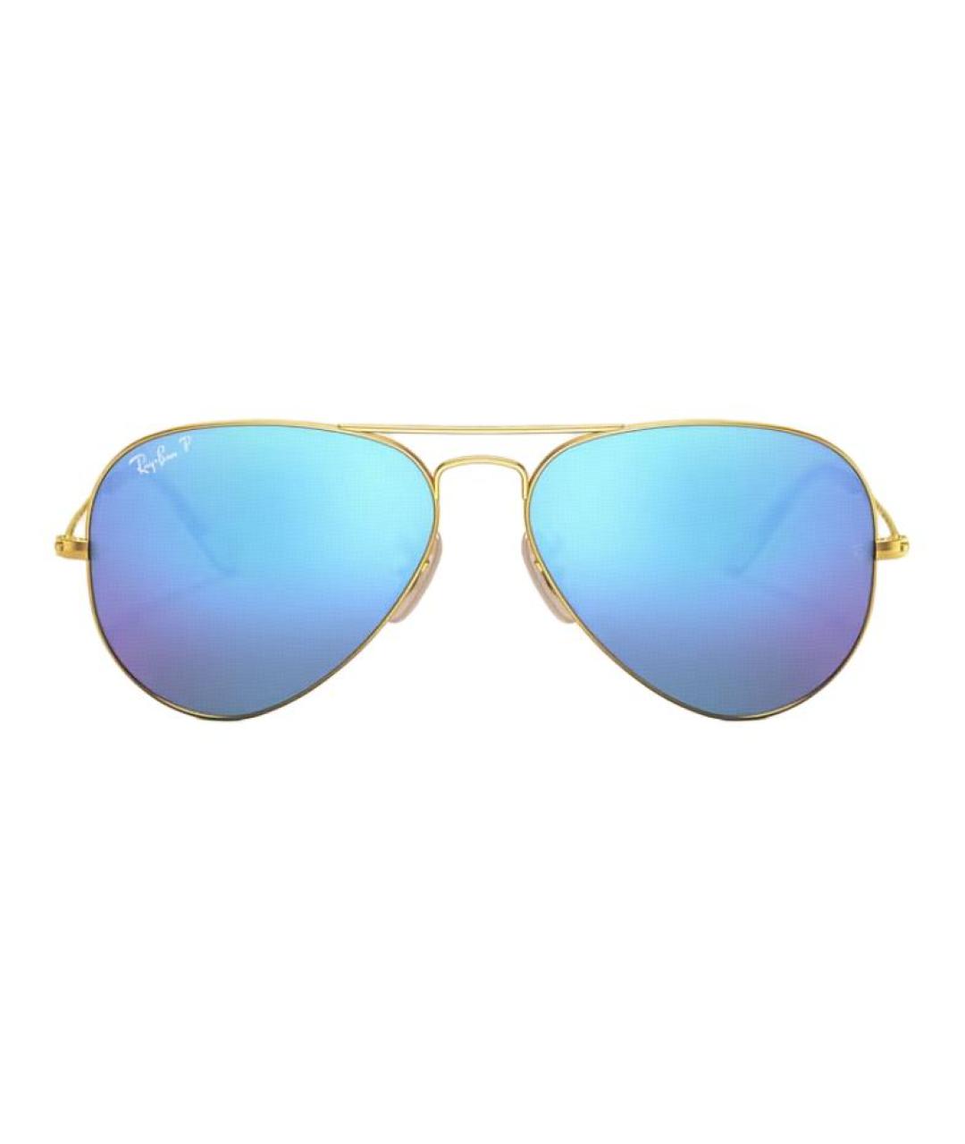 RAY BAN Золотые металлические солнцезащитные очки, фото 4